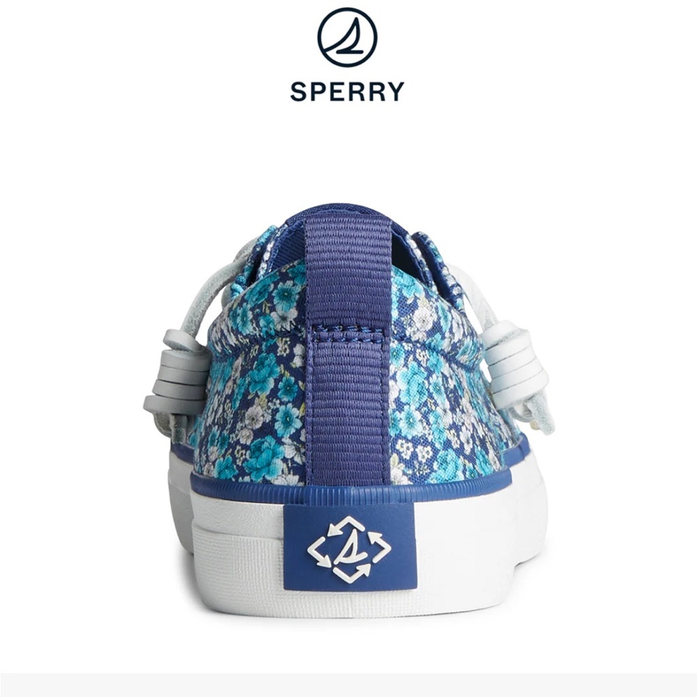 ☀️💦🦩 Women's SeaCycled™ Crest Vibe Floral Sneaker Navy (STS88680) Size 7